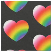 Rainbow Gradient Hearts Patroon Stof (Close Up)