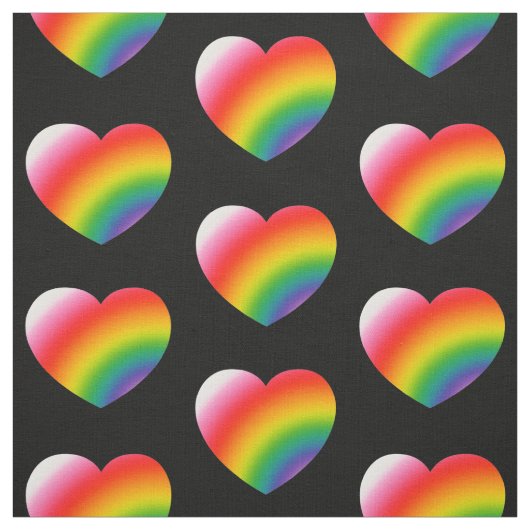 Rainbow Gradient Hearts Patroon Stof (Swatch)