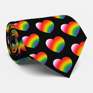 Rainbow Gradient Hearts Patroon Stropdas
