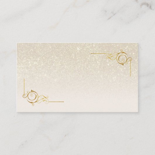 Rainbow Gradient Hummingbird Ivory Glitter Visitekaartje (Achterkant)