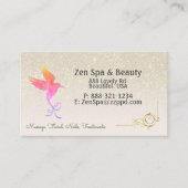 Rainbow Gradient Hummingbird Ivory Glitter Visitekaartje (Voorkant)