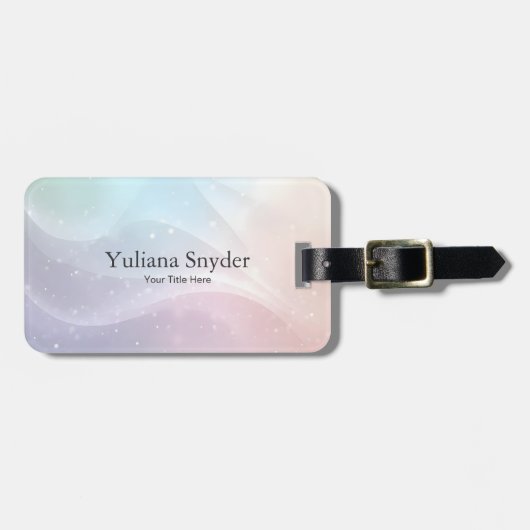 Rainbow Gradient Invitation | Elegant Pastel Spark Bagagelabel (Voorkant horizontaal)