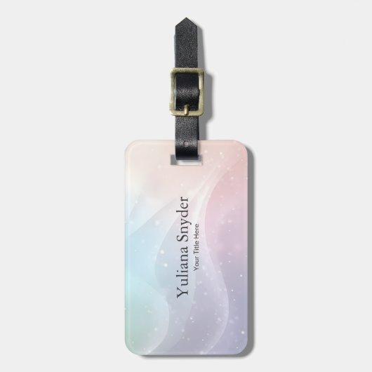 Rainbow Gradient Invitation | Elegant Pastel Spark Bagagelabel (Voorkant verticaal)