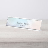 Rainbow Gradient Invitation | Elegant Pastel Spark Bureau Naambordje (Voorkant)