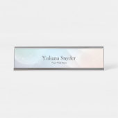 Rainbow Gradient Invitation | Elegant Pastel Spark Bureau Naambordje (Voorkant)