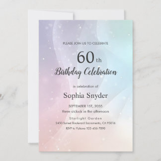 Rainbow Gradient Invitation | Elegant Pastel Spark Kaart