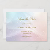Rainbow Gradient Invitation | Elegant Pastel Spark Kaart (Voorkant)