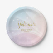 Rainbow Gradient Invitation | Elegant Pastel Spark Papieren Bordje (Voorkant)