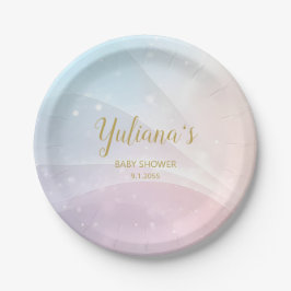 Rainbow Gradient Invitation | Elegant Pastel Spark Papieren Bordje