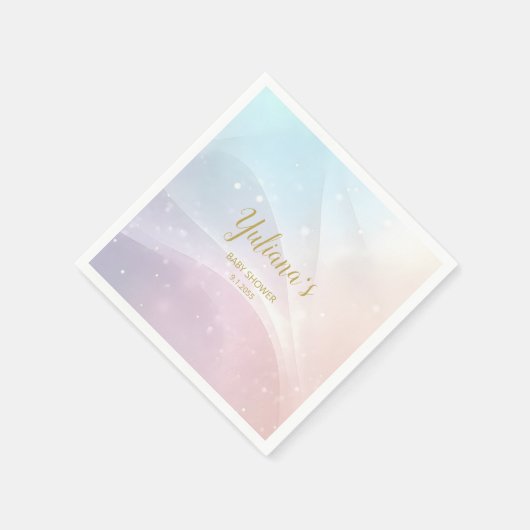 Rainbow Gradient Invitation | Elegant Pastel Spark Servet (Hoek)