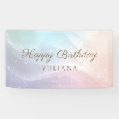 Rainbow Gradient Invitation | Elegant Pastel Spark Spandoek (Horizontaal)