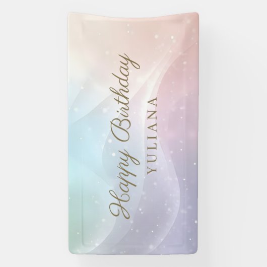 Rainbow Gradient Invitation | Elegant Pastel Spark Spandoek (Verticaal)