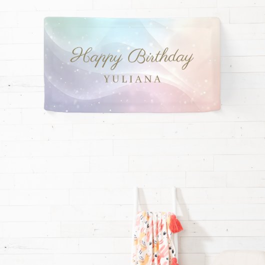 Rainbow Gradient Invitation | Elegant Pastel Spark Spandoek (Insitu)
