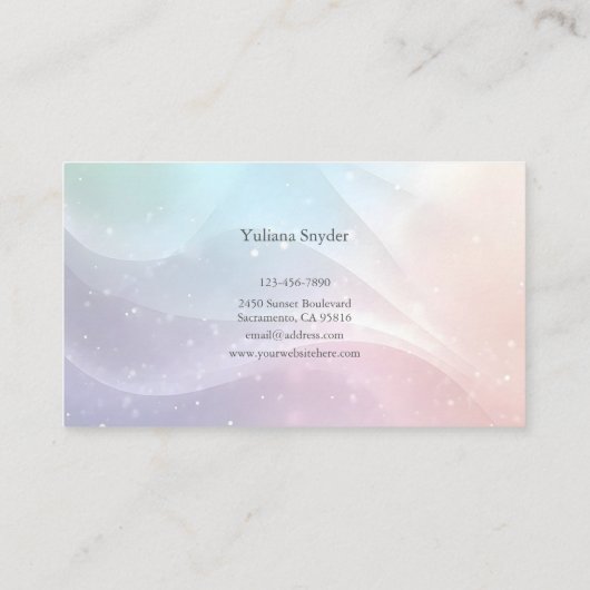 Rainbow Gradient Invitation | Elegant Pastel Spark Visitekaartje (Achterkant)