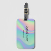 Rainbow Gradient Name Luggage Tag Bagagelabel (Voorkant (verticaal))
