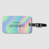 Rainbow Gradient Name Luggage Tag Bagagelabel (Voorkant (horizontaal))