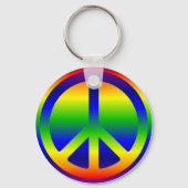 Rainbow Gradient Peace Symbol Sleutelhanger (Voorkant)