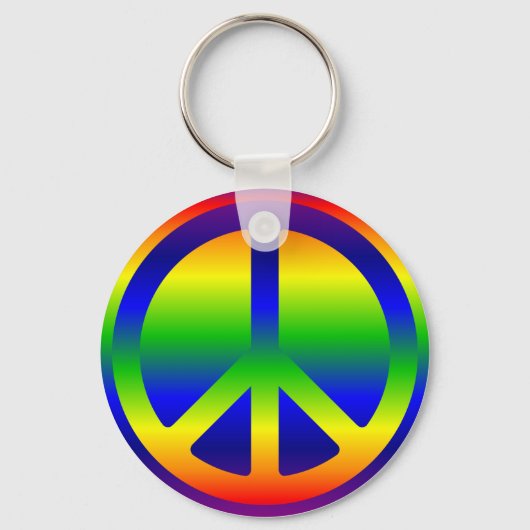 Rainbow Gradient Peace Symbol Sleutelhanger (Voorkant)