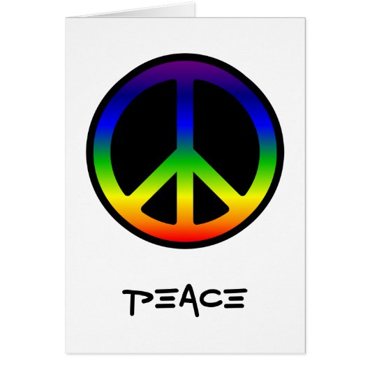 Rainbow Gradient Peace Symbool Wenskaart (Voorkant)