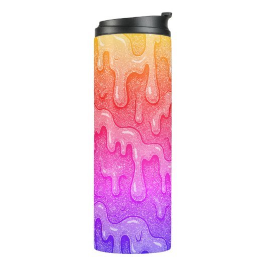 Rainbow Gradient Slime Drip Thermosbeker (Gedraaid links)