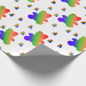 Rainbow Gradient Teddy Bear Patroon Cadeaupapier (Hoek)