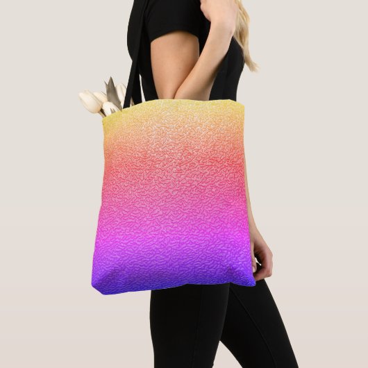 Rainbow Gradient Textured Look Modern Tote Bag (Dichtbij)