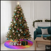 Rainbow Gradient Vertical Plaid Digital Background Kerstboom Rok