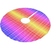 Rainbow Gradient Vertical Plaid Digital Background Kerstboom Rok (Gekanteld)