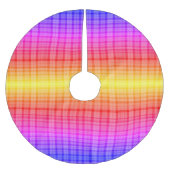 Rainbow Gradient Vertical Plaid Digital Background Kerstboom Rok (Voorkant)