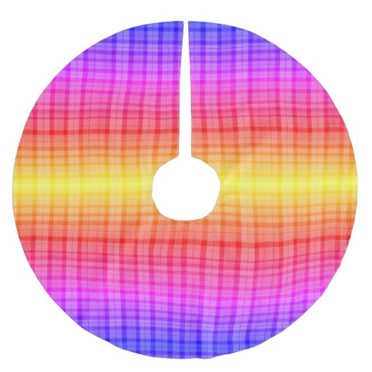 Rainbow Gradient Vertical Plaid Digital Background Kerstboom Rok (Voorkant)