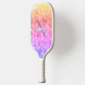 Rainbow Gradient Zwembad Foto Chique Monogram Pickleball Paddle (Links)