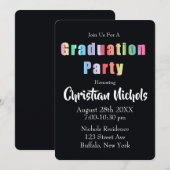 Rainbow Graduation Party Kaart (Voorkant / Achterkant)