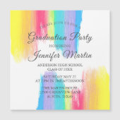 Rainbow Graduation Party Uitnodigingsmagneet Kaart (Voorkant)
