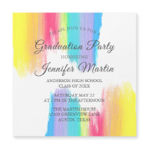 Rainbow Graduation Party Uitnodigingsmagneet Kaart