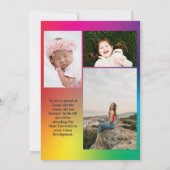 Rainbow Graduation Photo Announcement Kaart (Achterkant)