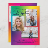 Rainbow Graduation Photo Announcement Kaart (Voorkant / Achterkant)