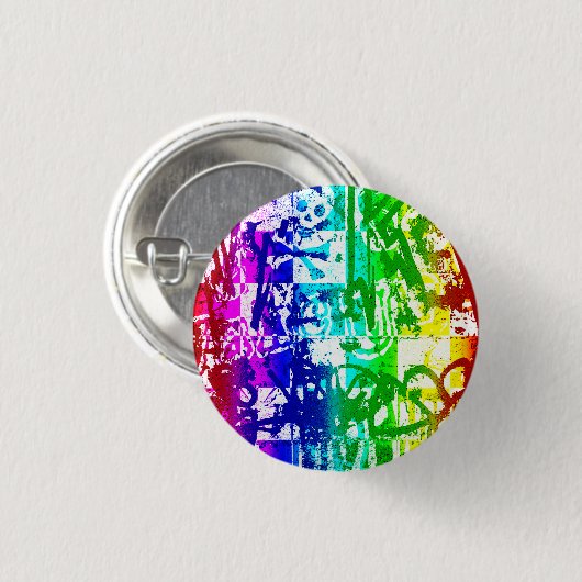 Rainbow Graffiti-Button Ronde Button 3,2 Cm (Voorkant /achterkant)