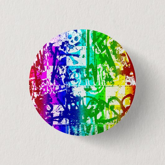 Rainbow Graffiti-Button Ronde Button 3,2 Cm (Voorkant)