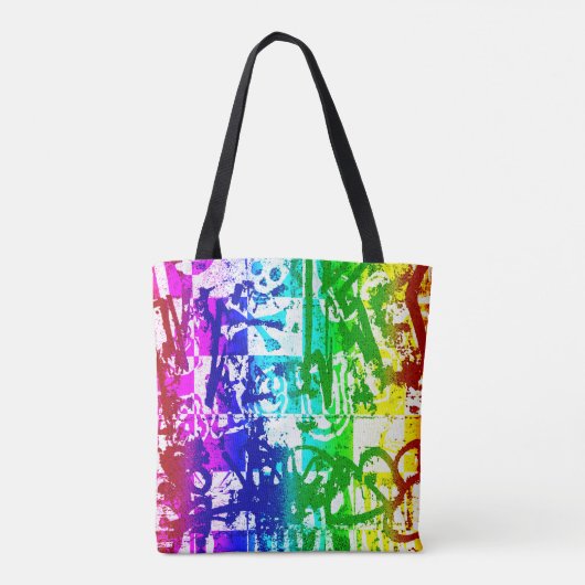 Rainbow Graffiti-Canvas tas (Achterkant)