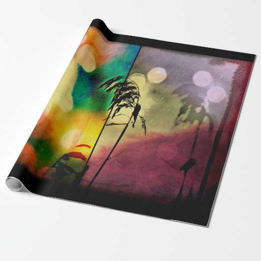 Rainbow Grass Drama Wrapping Paper Cadeaupapier (Uitgerold)