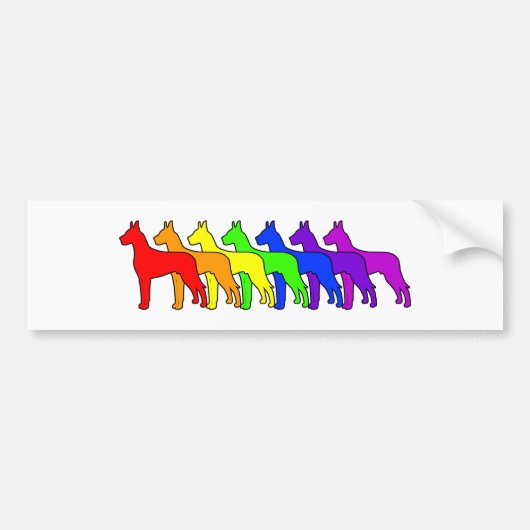 Rainbow Great Dane Bumpersticker (Voorkant)