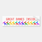 Rainbow Great Danes Bumpersticker (Voorkant)
