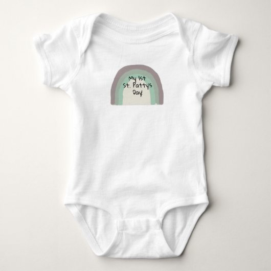 Rainbow Green Ombre Painting Baby Bodysuit (Voorkant)