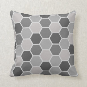 Rainbow Grey Hexagon Kussen