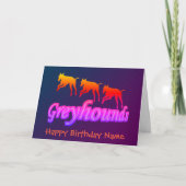 Rainbow Greyhounds Personalized Birthday Kaart (Voorkant)