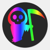Rainbow Grim Reaper Drie sticker (Voorkant)