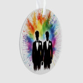 Rainbow Grooms Eerste Kerstdag Ornament (voorkant)