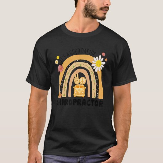 Rainbow Groovy Peace Chiropractor T-shirt (Voorkant)