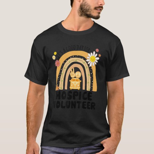 Rainbow Groovy Peace Hospice Volunteer  T-shirt (Voorkant)