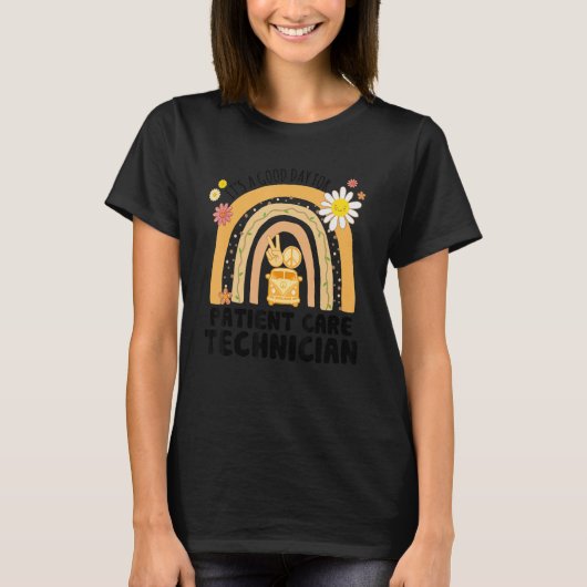 Rainbow Groovy Peace Patiëntentechnicus Vinta T-shirt (Voorkant)